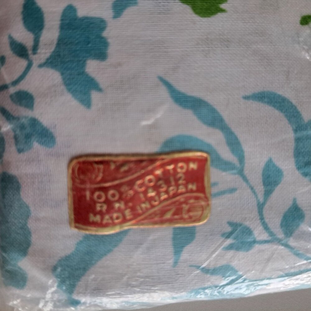 Vintage Floral Banquet Sheet New Dead stock Double Bed Fitted Bottom Japan - Picture 6 of 8